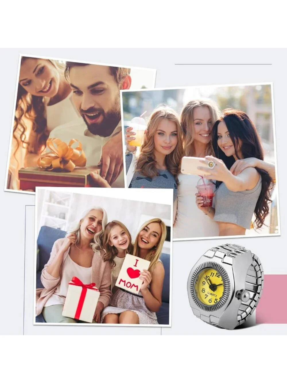 10 Pcs Stylish Finger Watches for Men & Women - Unique Fashion Accessories